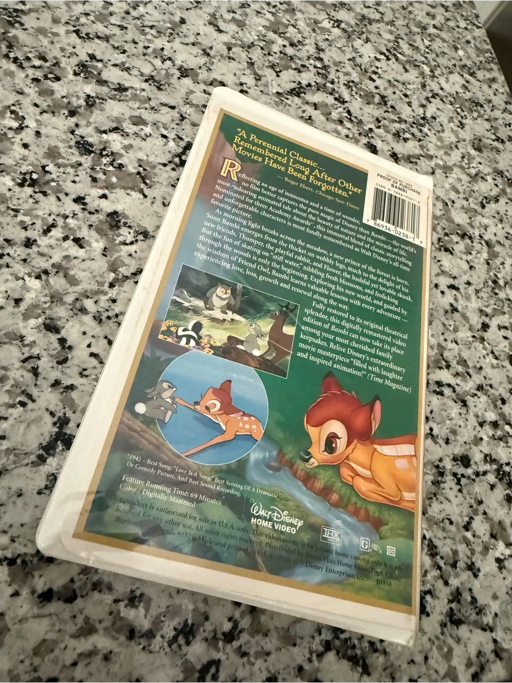 Walt Disney Bambi Classic VHS - Green Cover